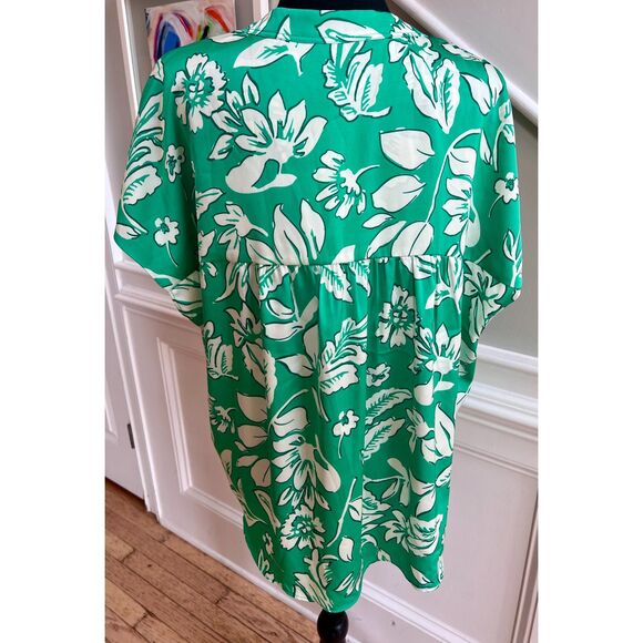 🌿 Rachel Roy Green & White Floral Blouse | Size XL | NWT - Picture 4 of 6